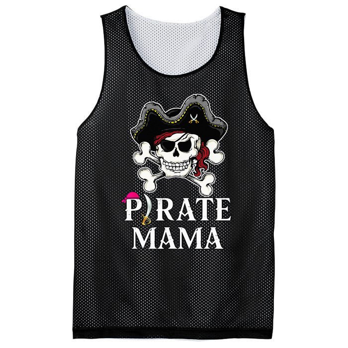 Pirate Mama Costume Jolly Roger Crossbones Funny Pirate Mom Mesh Reversible Basketball Jersey Tank