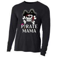 Pirate Mama Costume Jolly Roger Crossbones Funny Pirate Mom Cooling Performance Long Sleeve Crew