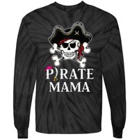 Pirate Mama Costume Jolly Roger Crossbones Funny Pirate Mom Tie-Dye Long Sleeve Shirt