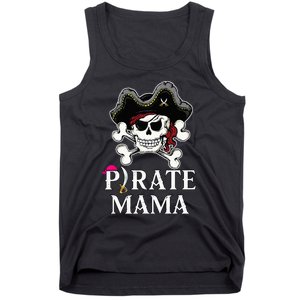 Pirate Mama Costume Jolly Roger Crossbones Funny Pirate Mom Tank Top