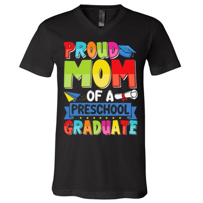 Proud Mom Class Of 2025 Preschool Pre-K Graduate Graduation V-Neck T-Shirt