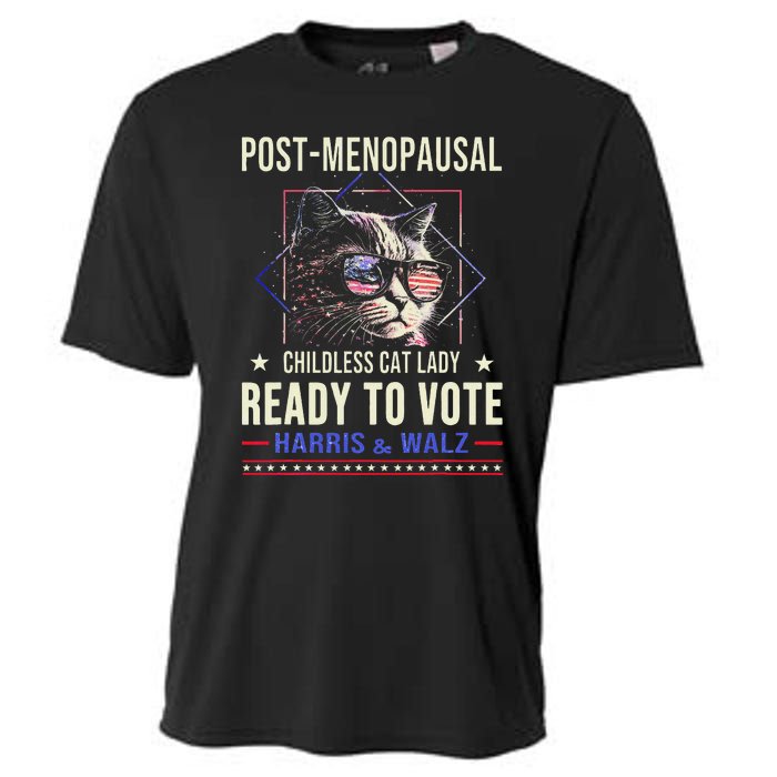 Post Menopausal Childless Cat Lady Ready To Vote Kamala Cooling Performance Crew T-Shirt