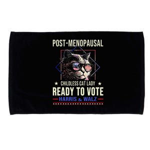 Post Menopausal Childless Cat Lady Ready To Vote Kamala Microfiber Hand Towel