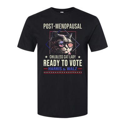 Post Menopausal Childless Cat Lady Ready To Vote Kamala Softstyle CVC T-Shirt