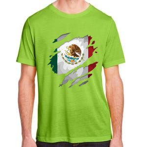 Proud Mexican Chicano Latino Torn Ripped Mexico Flag Adult ChromaSoft Performance T-Shirt