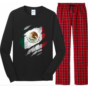 Proud Mexican Chicano Latino Torn Ripped Mexico Flag Long Sleeve Pajama Set