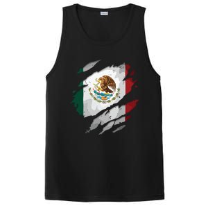 Proud Mexican Chicano Latino Torn Ripped Mexico Flag PosiCharge Competitor Tank