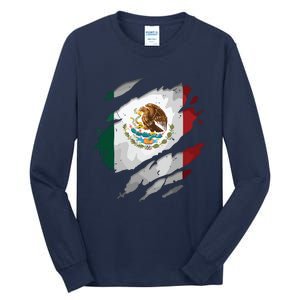 Proud Mexican Chicano Latino Torn Ripped Mexico Flag Tall Long Sleeve T-Shirt