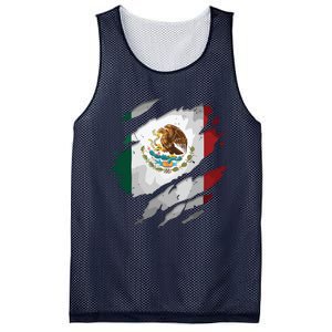 Proud Mexican Chicano Latino Torn Ripped Mexico Flag Mesh Reversible Basketball Jersey Tank