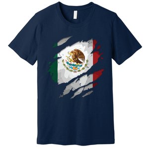 Proud Mexican Chicano Latino Torn Ripped Mexico Flag Premium T-Shirt