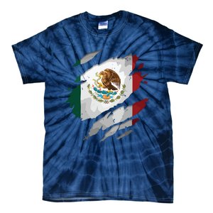 Proud Mexican Chicano Latino Torn Ripped Mexico Flag Tie-Dye T-Shirt