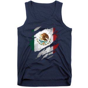 Proud Mexican Chicano Latino Torn Ripped Mexico Flag Tank Top