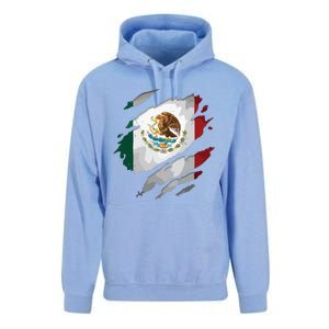 Proud Mexican Chicano Latino Torn Ripped Mexico Flag Unisex Surf Hoodie