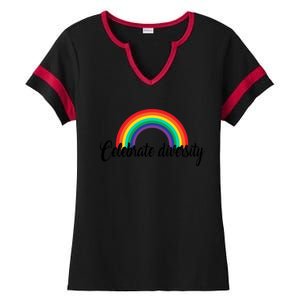 Pride Month Celebrate Diversity Lgbt Cute Gift Ladies Halftime Notch Neck Tee