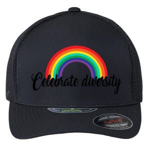 Pride Month Celebrate Diversity Lgbt Cute Gift Flexfit Unipanel Trucker Cap