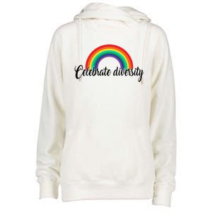 Pride Month Celebrate Diversity Lgbt Cute Gift Womens Funnel Neck Pullover Hood