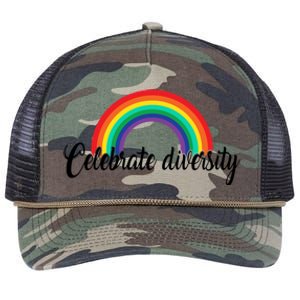 Pride Month Celebrate Diversity Lgbt Cute Gift Retro Rope Trucker Hat Cap