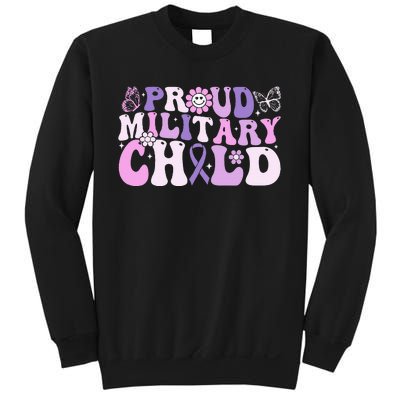 Proud Military Child Groovy Purple Up For MilitaryproudMilitaryChildGroovyPu Sweatshirt