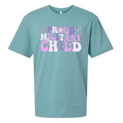 Proud Military Child Groovy Purple Up For MilitaryproudMilitaryChildGroovyPu Sueded Cloud Jersey T-Shirt