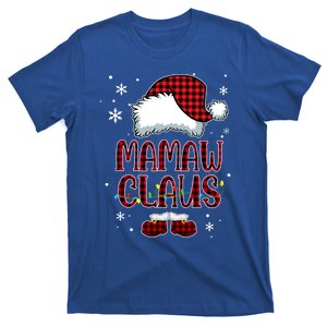 Personalized Mamaw Claus Santa Hat Red Plaid Cool Gift T-Shirt