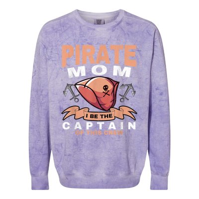 Pirate Mom Caribbean Freebooter Captain Mother Pirate Colorblast Crewneck Sweatshirt