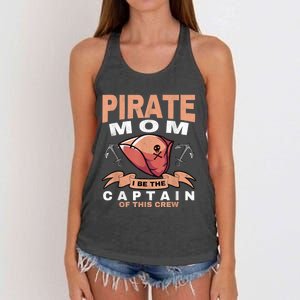 Pirate Mom Caribbean Freebooter Captain Mother Pirate Women's Knotted Racerback Tank