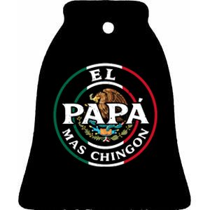 Papa Mas Chingon Mexico Ceramic Bell Ornament