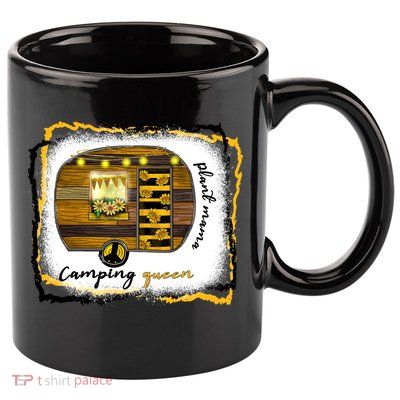 Plant Mama Camping Queen Mother's Day Gift 11oz C Handle Ceramic Mug