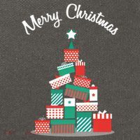 Present Merry Christmas Tree Cotton Canvas Backpack