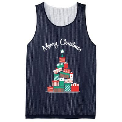 Present Merry Christmas Tree Mesh Reversible Basketball Jersey Tank