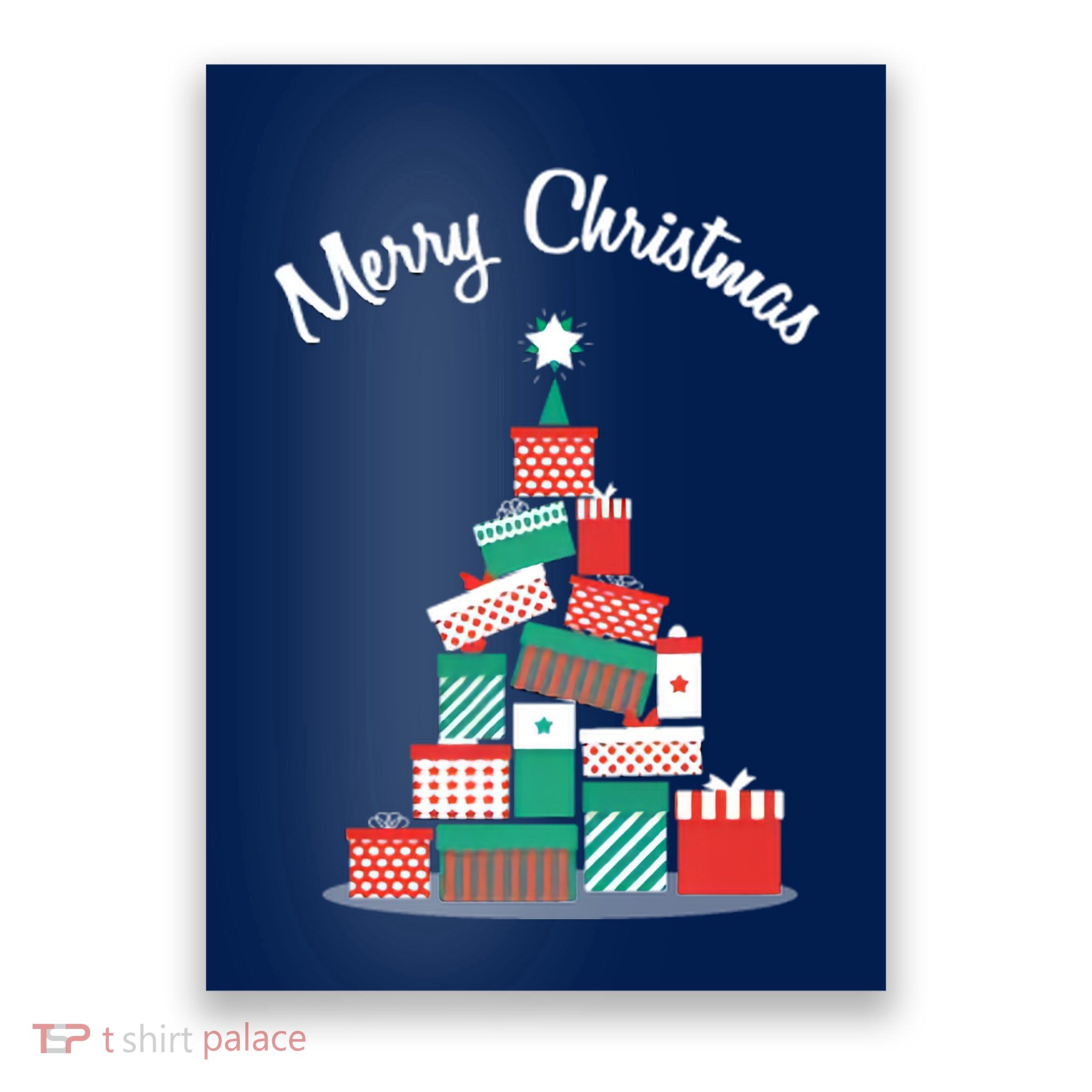 Present Merry Christmas Tree Poster
