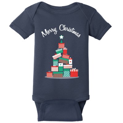 Present Merry Christmas Tree Baby Bodysuit