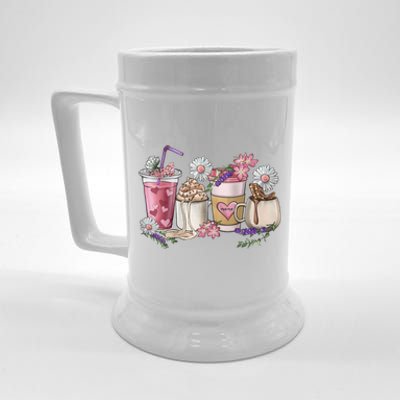 Pink Mama Coffee Cups Flower Happy Valentines Day Funny Gift Beer Stein