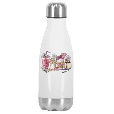 Pink Mama Coffee Cups Flower Happy Valentines Day Funny Gift Stainless Steel Insulated Water Bottle