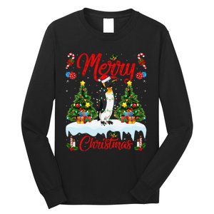 Penguin Merry Christmas Tree Lighting Emperor Penguin Xmas Long Sleeve Shirt