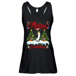 Penguin Merry Christmas Tree Lighting Emperor Penguin Xmas Ladies Essential Flowy Tank