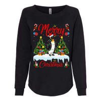 Penguin Merry Christmas Tree Lighting Emperor Penguin Xmas Womens California Wash Sweatshirt