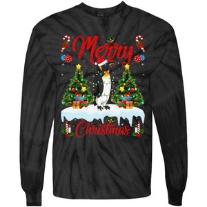 Penguin Merry Christmas Tree Lighting Emperor Penguin Xmas Tie-Dye Long Sleeve Shirt