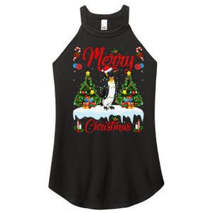 Penguin Merry Christmas Tree Lighting Emperor Penguin Xmas Women's Perfect Tri Rocker Tank