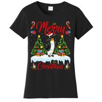 Penguin Merry Christmas Tree Lighting Emperor Penguin Xmas Women's T-Shirt