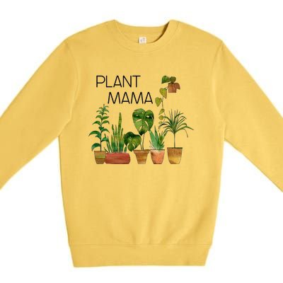 Plant Mama Crazy Plant Lady Monstera Mom Premium Crewneck Sweatshirt