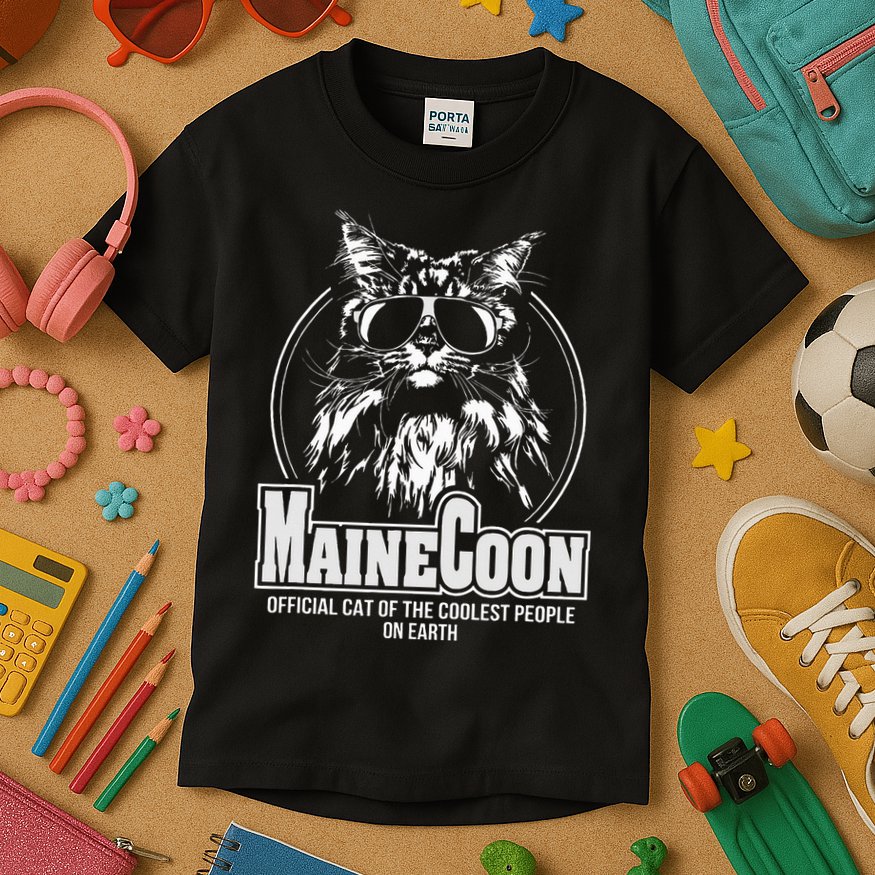 Proud Maine Coon Cool Cat Kids T-Shirt