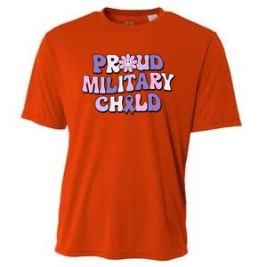 Proud Military Child Groovy Purple Up for Military Cooling Performance Crew T-Shirt