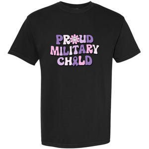 Proud Military Child Groovy Purple Up for Military Garment-Dyed Heavyweight T-Shirt