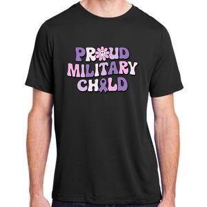 Proud Military Child Groovy Purple Up for Military Adult ChromaSoft Performance T-Shirt