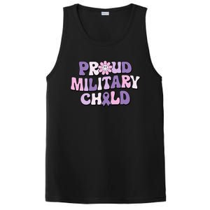 Proud Military Child Groovy Purple Up for Military PosiCharge Competitor Tank