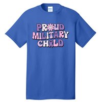 Proud Military Child Groovy Purple Up for Military Tall T-Shirt