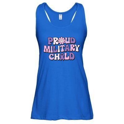 Proud Military Child Groovy Purple Up for Military Ladies Essential Flowy Tank