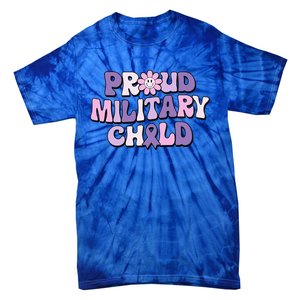 Proud Military Child Groovy Purple Up for Military Tie-Dye T-Shirt