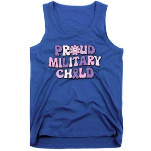 Proud Military Child Groovy Purple Up for Military Tank Top